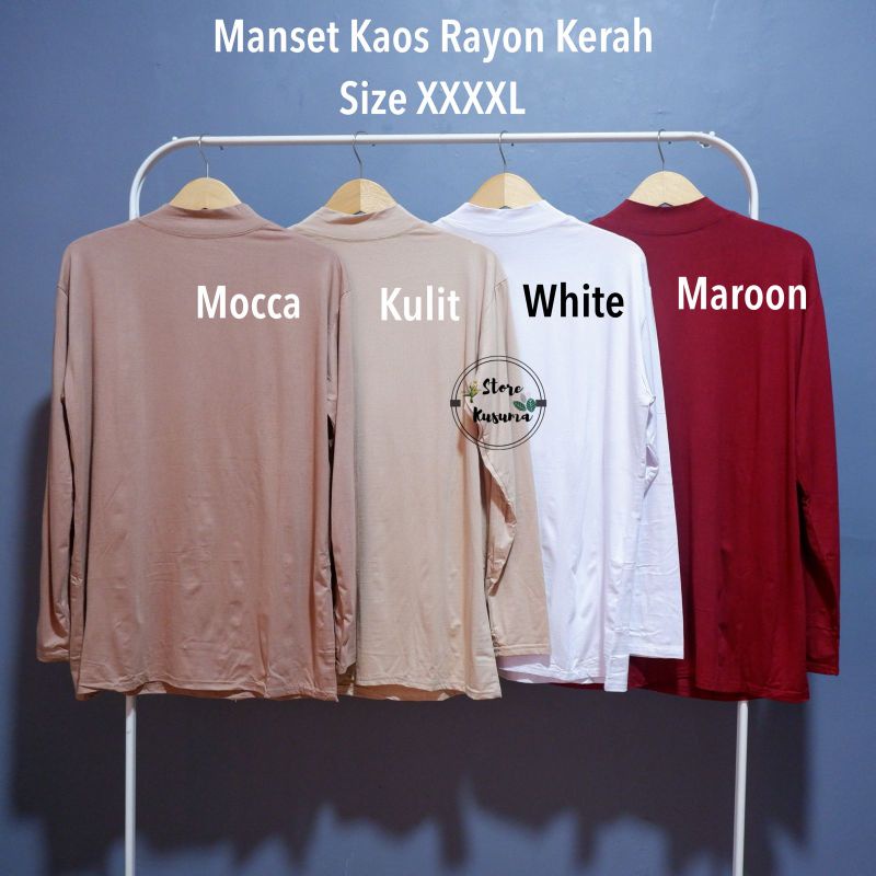 Manset Kaos size Jumbo XXXXL Ld 118-135cm bahan rayon super adem