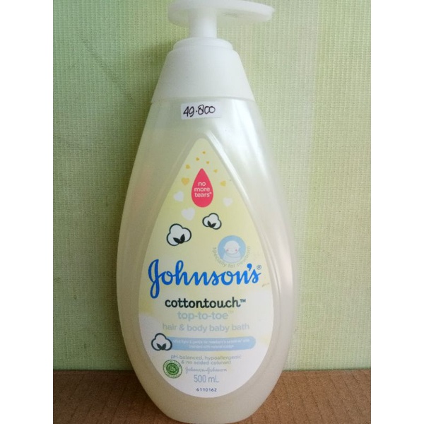 JOHNSONS HAIR &amp; BODY BABY BATH MILK&amp;RICE, COTTONTOUCHT, TOP TO TOE 500ML