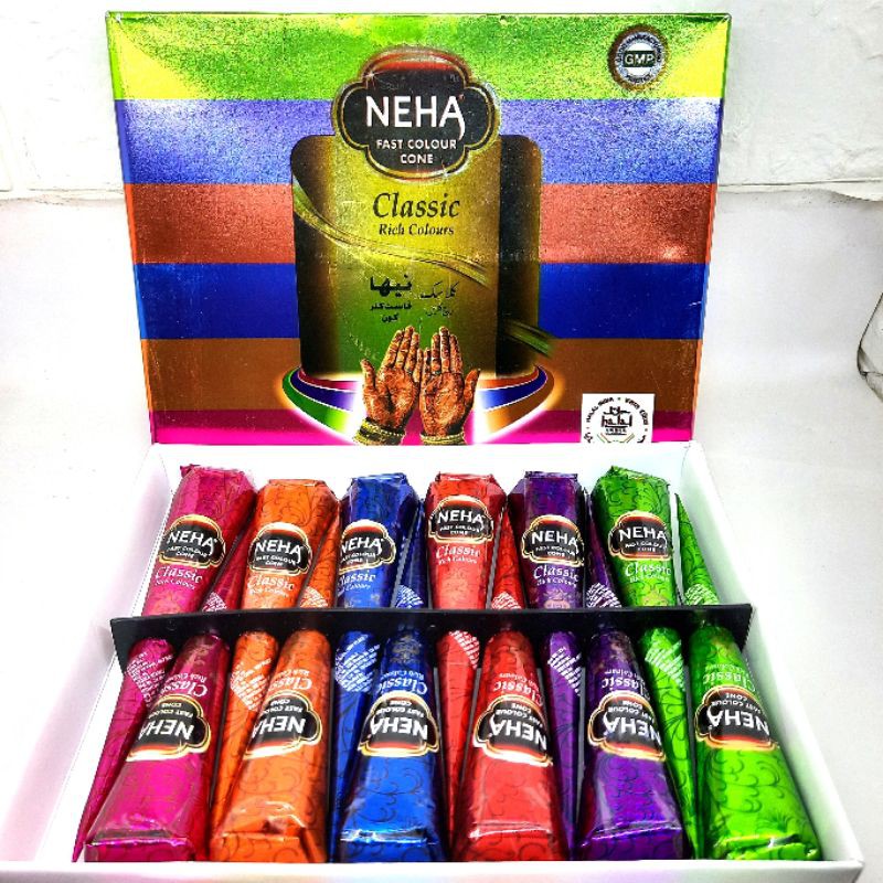 NEHA isi 12pcs HENNA PASTE COLOUR BPOM