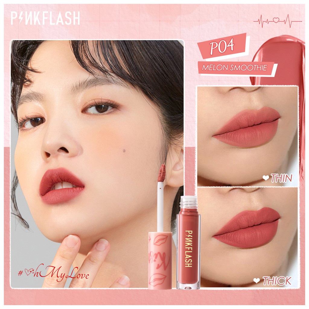 PINKFLASH OhMyLove Makeup Set 2 PCS Set All Day Matte And Moist Liquid Lipstick Radiant Soft Powder Blush