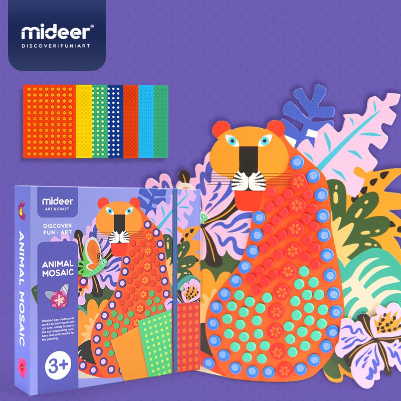 Mideer Animal Mosaic mainan edukasi tempel sticker anak buku aktivitas