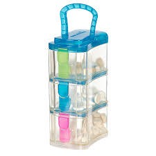 Munchkin Snack Tower Penyimpan Makanan - 3 Tingkat - Biru