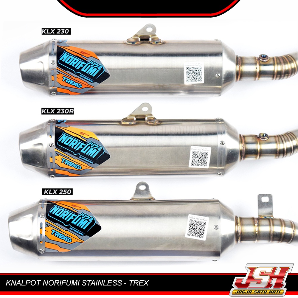Knalpot Norifumi TREX Stainless Mesin Standar Motor CRF 150L KLX 150 BF Bigfoot DT Dtracker KLX  230