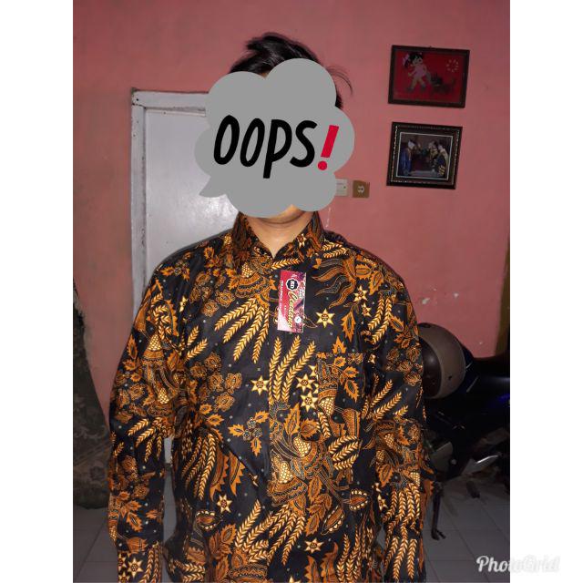Hem Sogan Lengan Panjang Seragam Kemeja Batik Pria Padi Jokowi Solo Garuda Vintage Motif  Classic