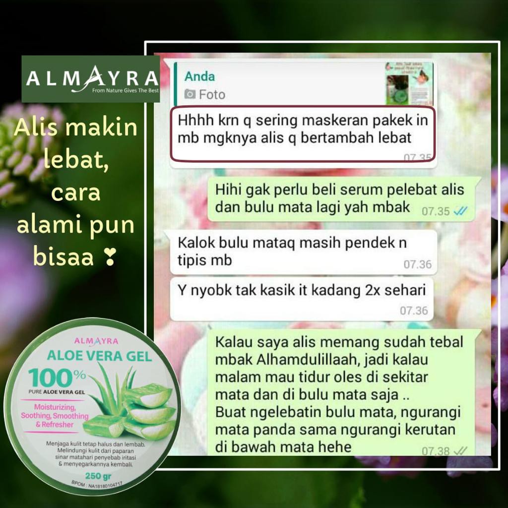 

Aloe Vera Gel Almayra Melembabkan Kulit Wajahmu Yang Kering Karena Kandungan Aloe Vera Didalamnya