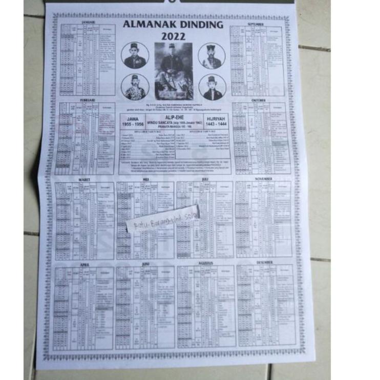

CSDU Kalender Dinding/Kalender Jawa/Kalender Almanak(2022) 47×30CM ❦ 68
