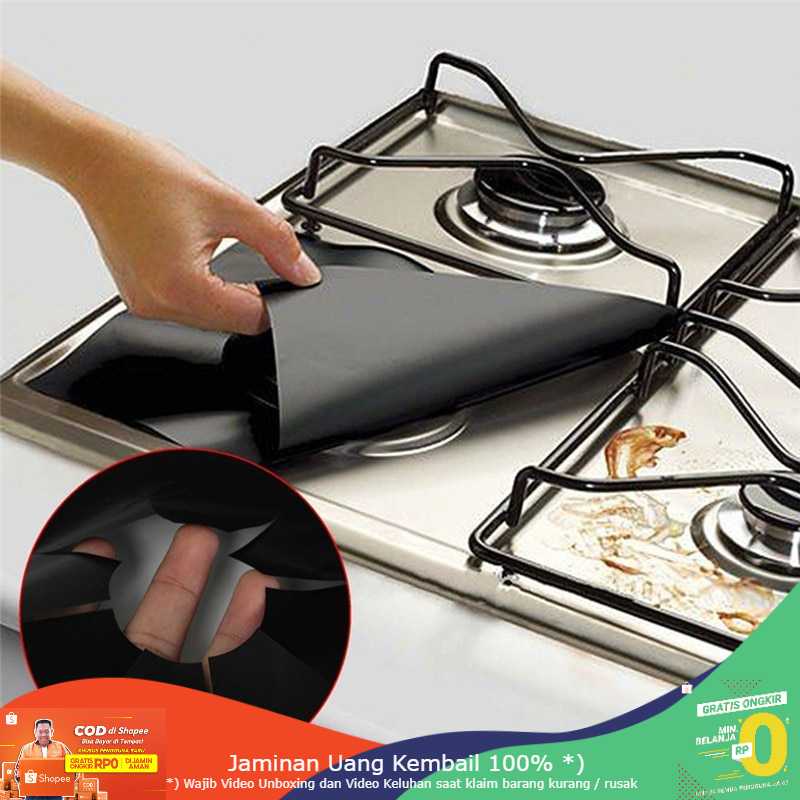 (BISA COD) RVOSTR Cover Kompor Reusable Stovetop Burner Protector 27cm 4PCS - CM-KW0288