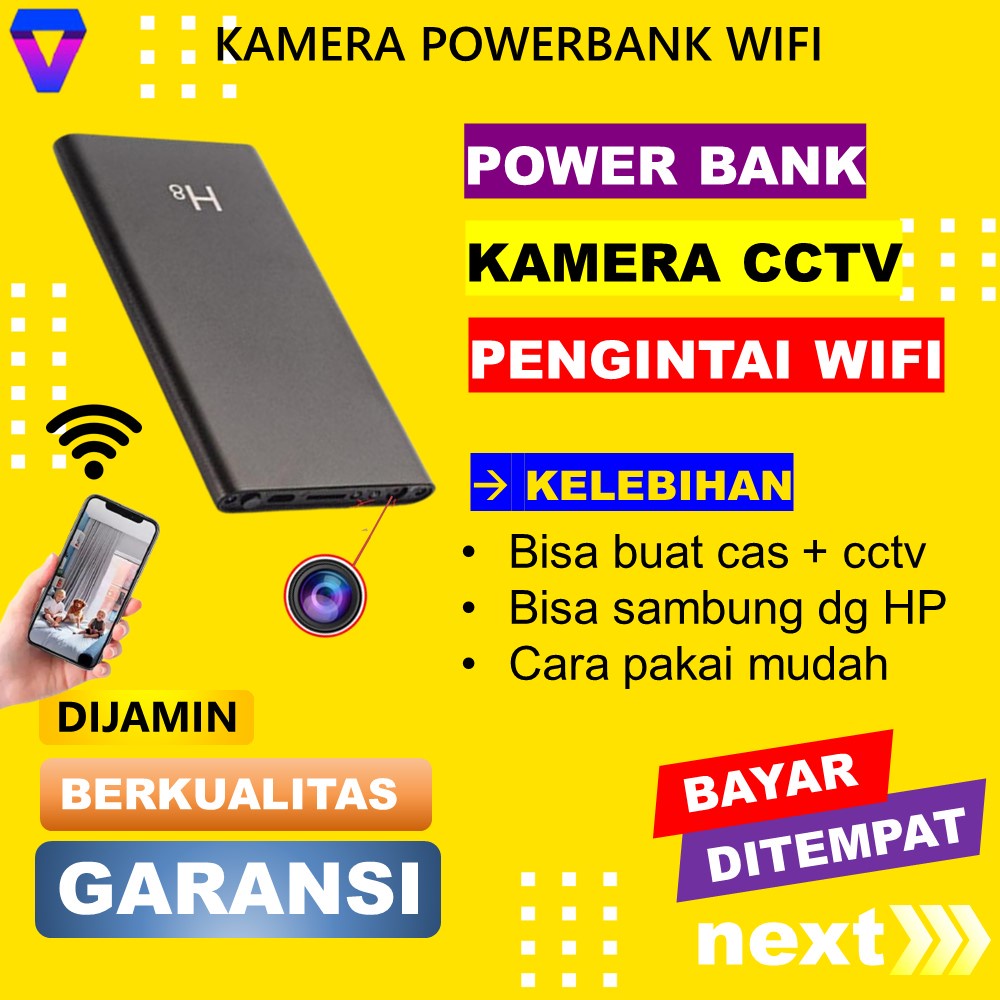 SPY CAMERA WIFI MINI POWERBANK KAMERA KECIL CCTV MINI TERSEMBUNYI TANPA KABEL BENTUK POWER BANK BISA JARAK JAUH SPYCAM IP HIDDEN CAMERA OUTDOOR WIRELESS BISA SAMBUNG HP MURAH FULL HD ALAT KEAMANAN SECURITY JS145