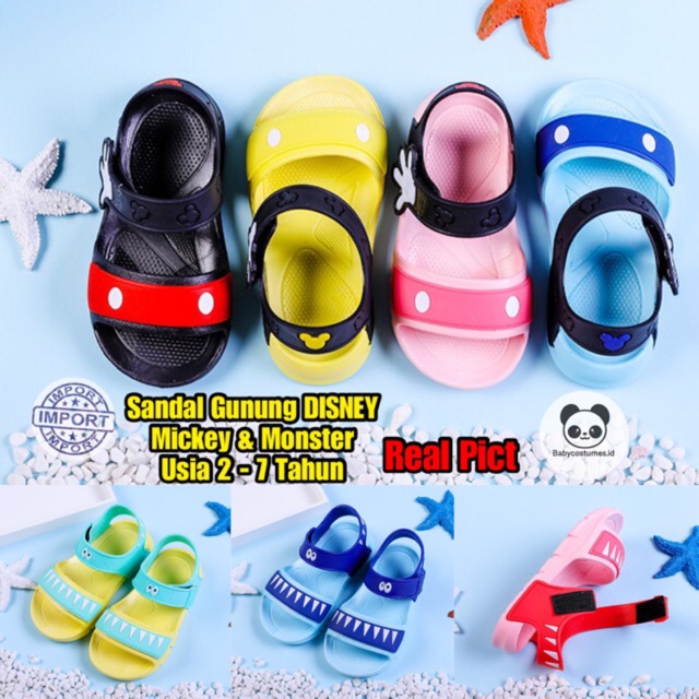  LOGU Sandal  gunung anak  Sandal  sepatu DISNEY  MICKEY 