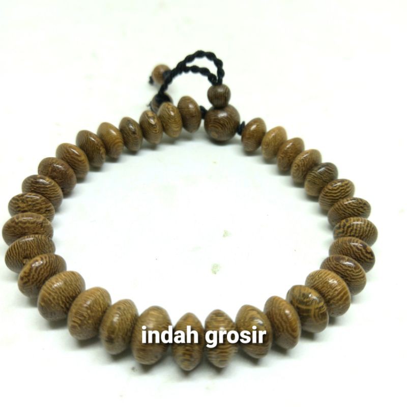 GELANG TASBIH 33 KAYU KELOR MUDEL GEPENG