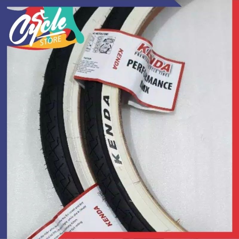 Ban Luar Sepeda Kenda 20 x 1.75 175 Two Colour Hitam Putih Ban Kenda 20 1.75 Kenda List Putih White