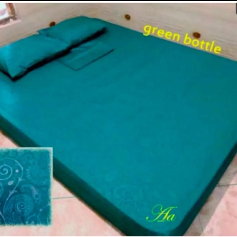 SPREI POLOS EMBOS PREMIUM WARNA HIJAU TOSCA / SPREI HOME MADE / SPREI POLOS / SPREI TEMPAT TIDUR / S