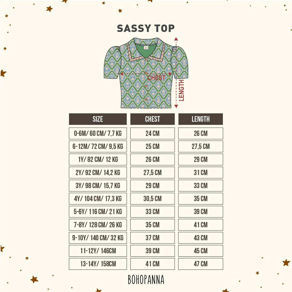 Bohopanna Sassy Top - Atasan Anak Perempuan 0-10 tahun