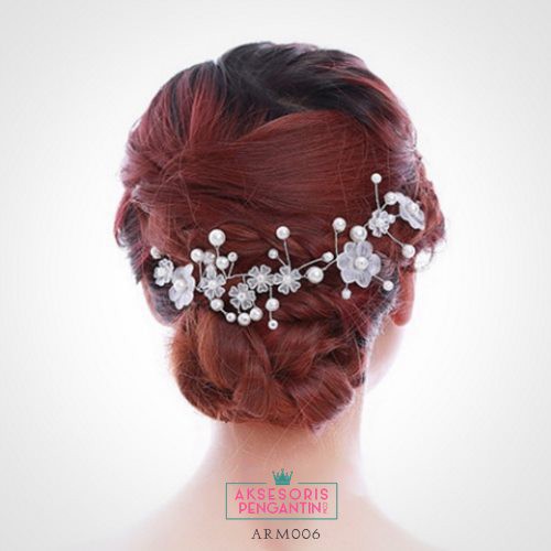 [TOKO TERPERCAYA] AKSESORIS WEDDING HIASAN RAMBUT HEADPIECE CROWN WEDDING ARM006