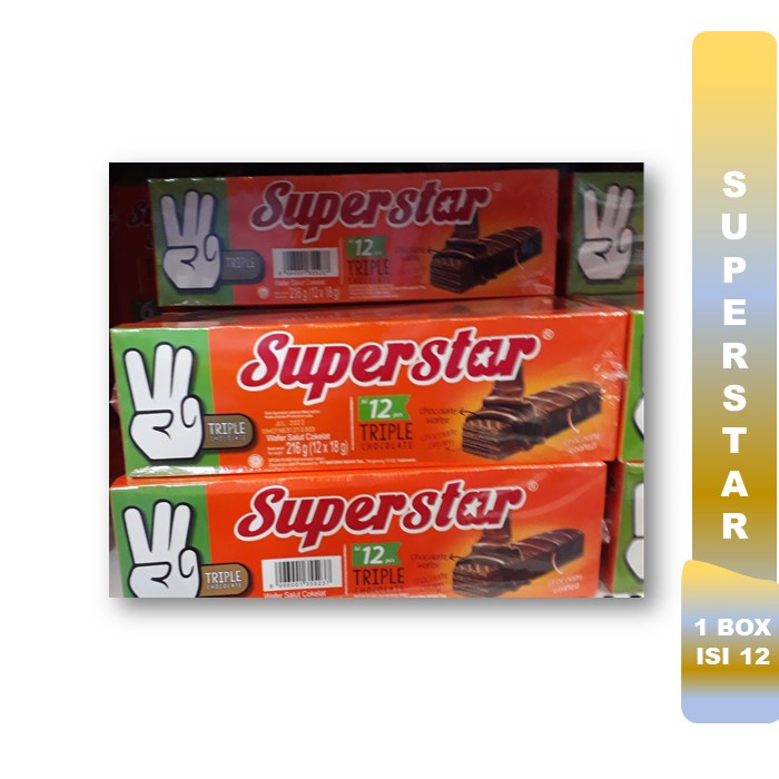 

SUPERSTAR WAFER COKELAT 1 BOX ISI 12