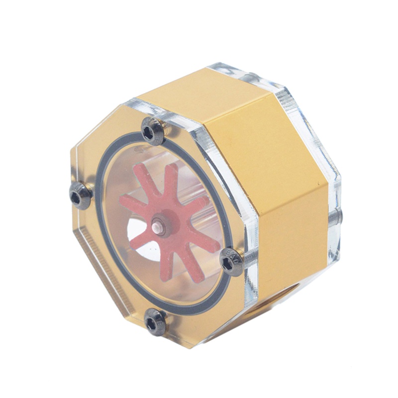 Bt Akrilik Octagonal Flow Indicator Computer Water Cooling Flow Meter G1/4Benang Female Kit Lengkap Liquid Coolin To