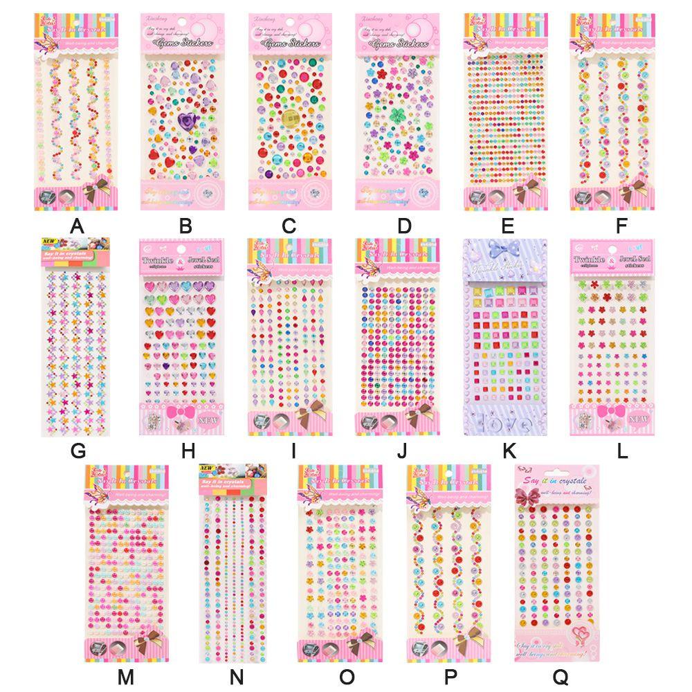 Populer Kristal Berlian Berlian Berlian Imitasi 3D Mainan Anak Handphone/PC Art Self Adhesive Scrapbooking Stickers
