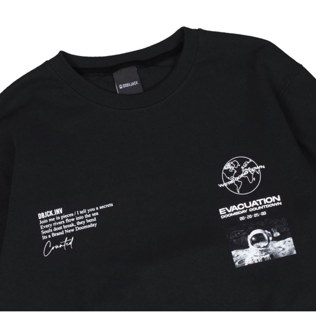 Crewneck Sweater Dobujack Evacuation Black // Sweatshirt Logo Dobujack Premium Quality