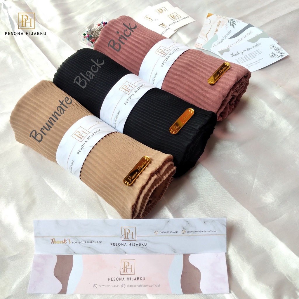Pesona Hijabku - Pashmina Plisket Shawl Premium / Pashmina Plisket / Pashmina Plisket Lidi Premium Tanpa Garis Tengah / Plisket-3
