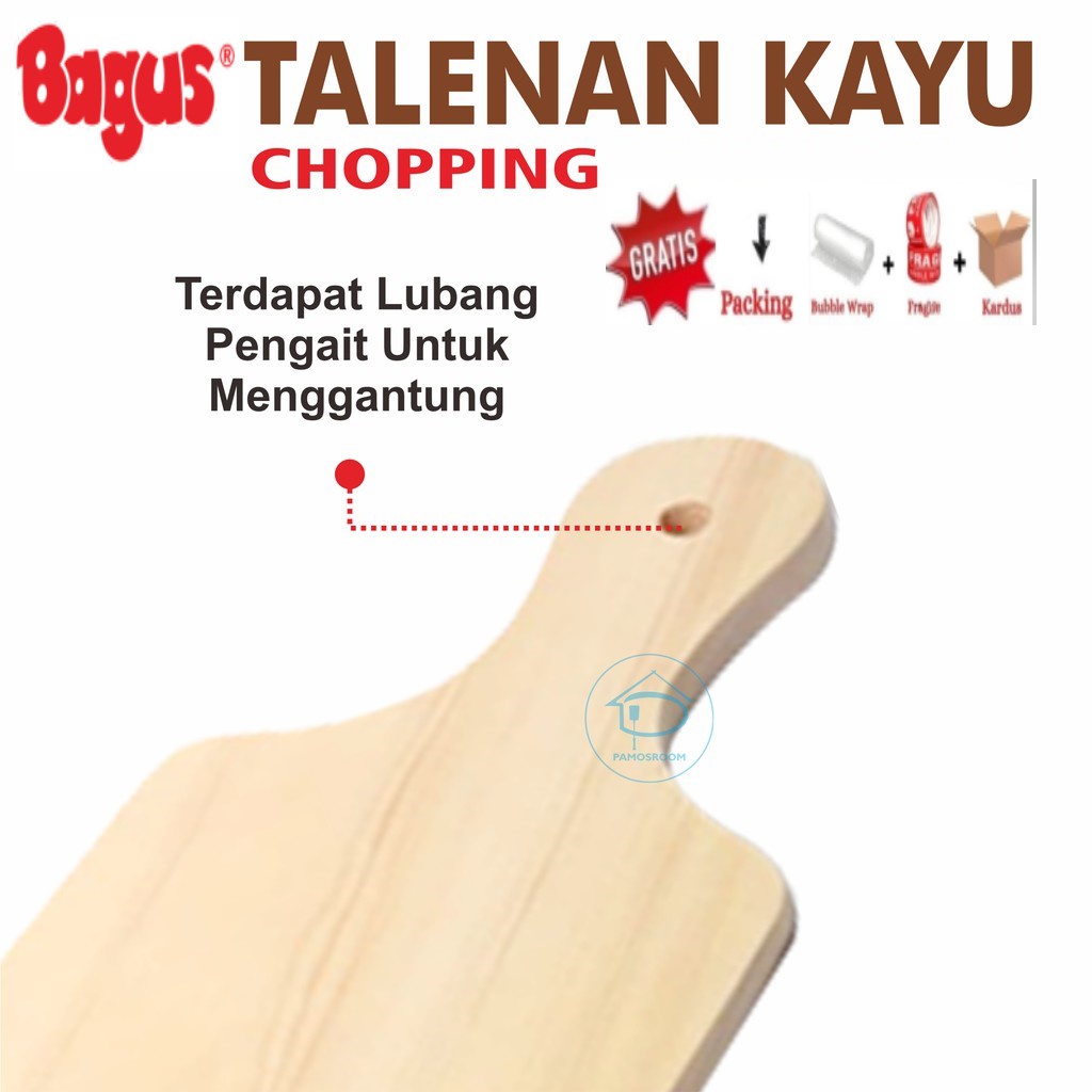 Talenan Kayu Gagang Ukuran Kecil Wood Chopping Board Alas Potong Multifungsi Talenan Kayu Tebal Murah
