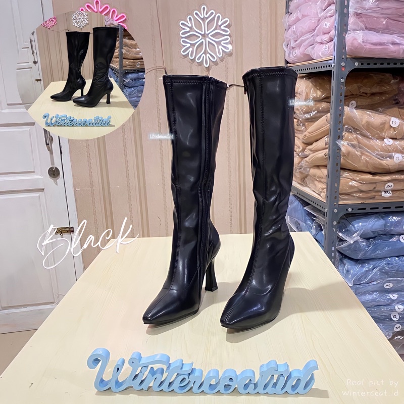 Knee boots import fashion baby korean style autumn winter sepatu wanita tinggi cewek