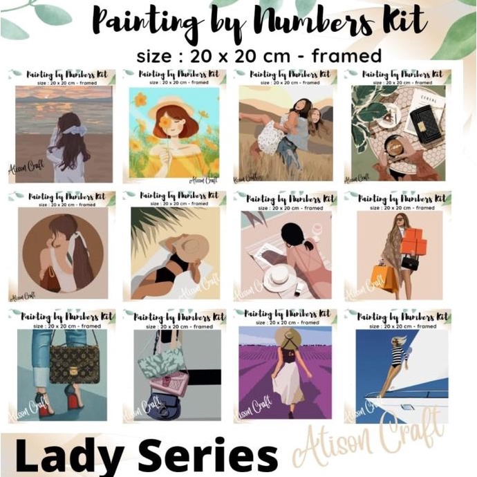 

MINI Oil Paint By Number WITH FRAME (20x20cm) mini - LADY SERIES