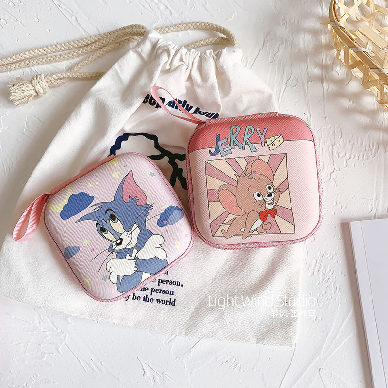 Headphone Storage Box Charging Cable Cute Cartoon Pattern Japanese And Korean Creative Design Dve8