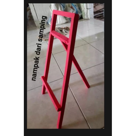 papan tulis dan penyangga kayu/papan tulis anak lengkap dengan kaki/white board/papan putih/papan tulis satu set/alat tulis anak/papan tulis ukuran 30x50