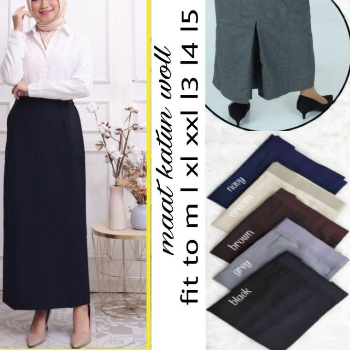 Bagus Dipakai.. ROK SPAN JUMBO BELAHAN BELAKANG ROK SPAN PINGGNG KARET ROK KANTOR ROK KERJA KEKINIAN