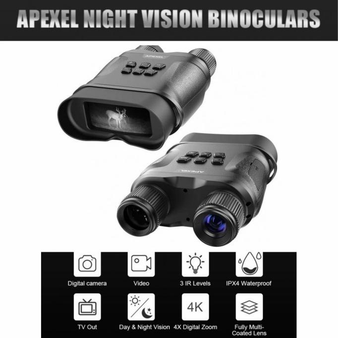APEXEL APL-NV001 Digital Night Vision Binocular - Teropong Plus Video ary55 Segera Dapatkan