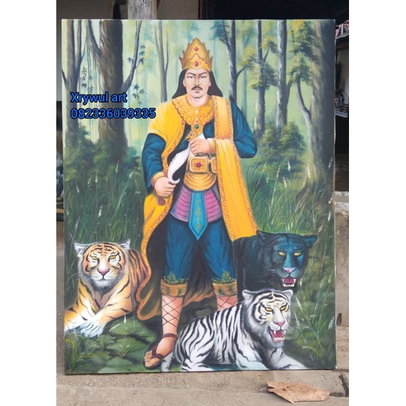 lukisan prabu siliwangi/lukisan kanvas/lukisan tangan