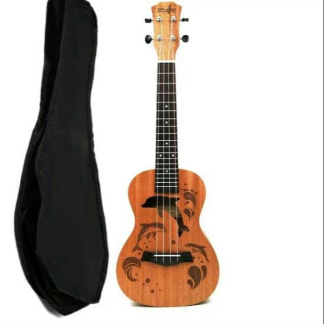 Ukulele 21inch Ukulele Soprano Sapele Curving Dolphine Bonus Tas