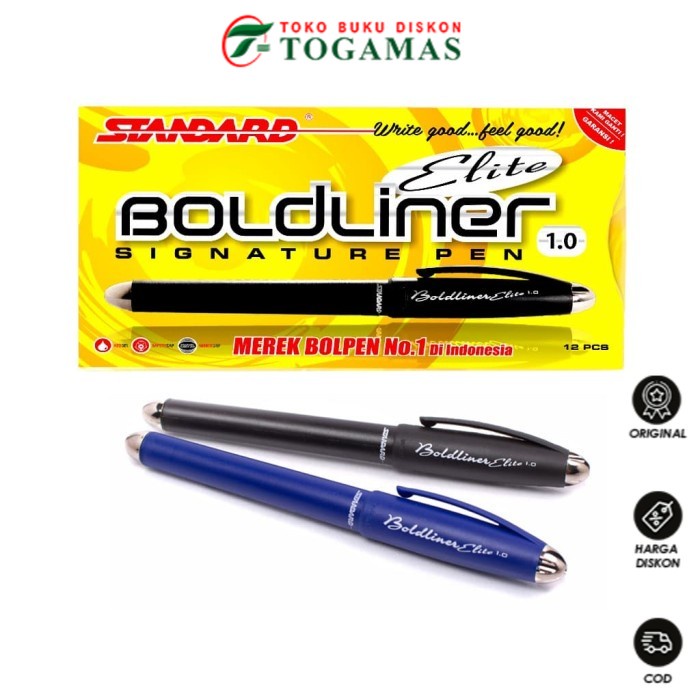 

READY STOCK !! BALLPEN GEL BOLDLINER ELITE 1.0 STANDARD