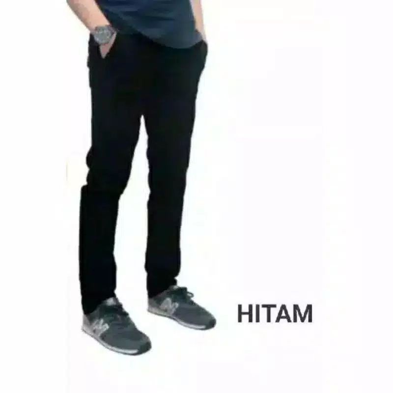 CELANA CHINO Panjang pria Slimfit KERJAHARIAN Santai Casual Formal Hitam Abu Cream Mocca Size 27-38