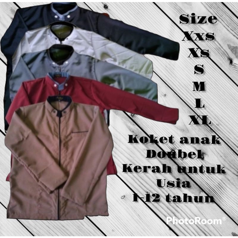 Koko jaket anak dobel kerah