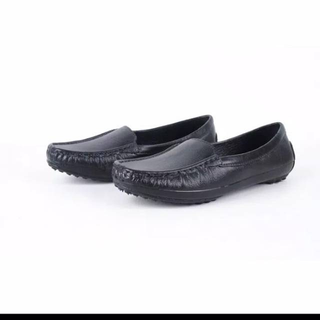SEPATU PANTOFEL HITAM SEPATU KERJA WANITA KARET / FLAT SHOES SLIP ON / YUMEIDA F085