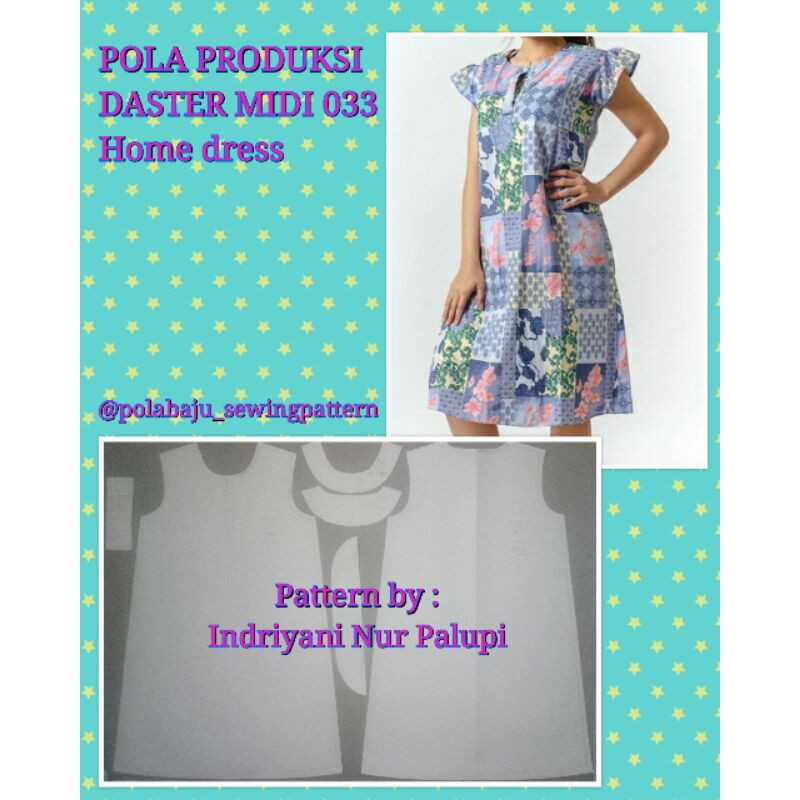 POLA PRODUKSI DASTER MIDI 033 | Homedress Pattern | Pola baju | Sewing pattern