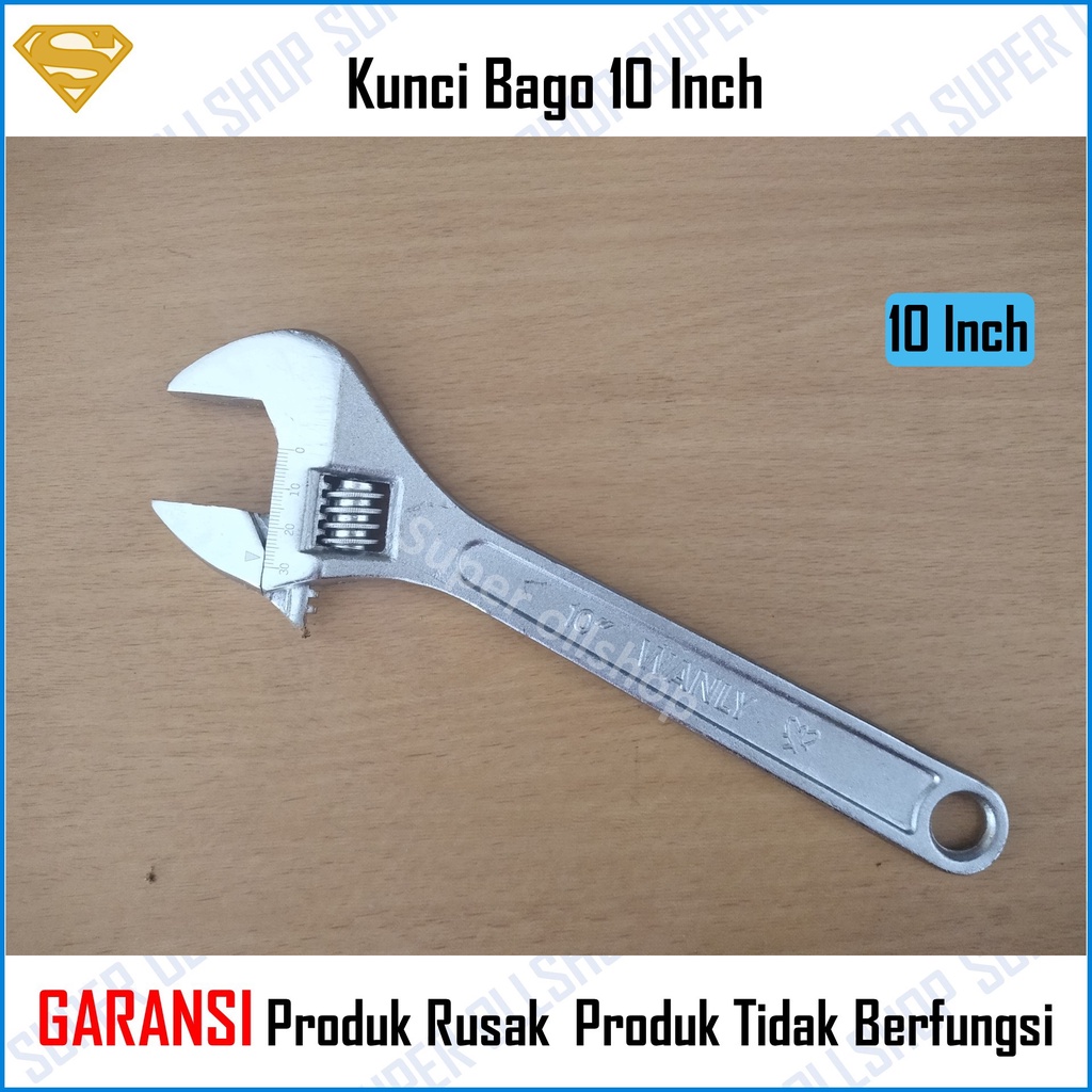 Kunci Bago Ingris Bako Inggris Baco Adjustable Wrench 10 Inch 250 Mm