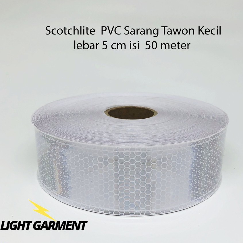 Pita Skotlet / Scotchlite / Scotlight Plastik PVC Sarang Tawon lebar 5 cm isi 50 meter