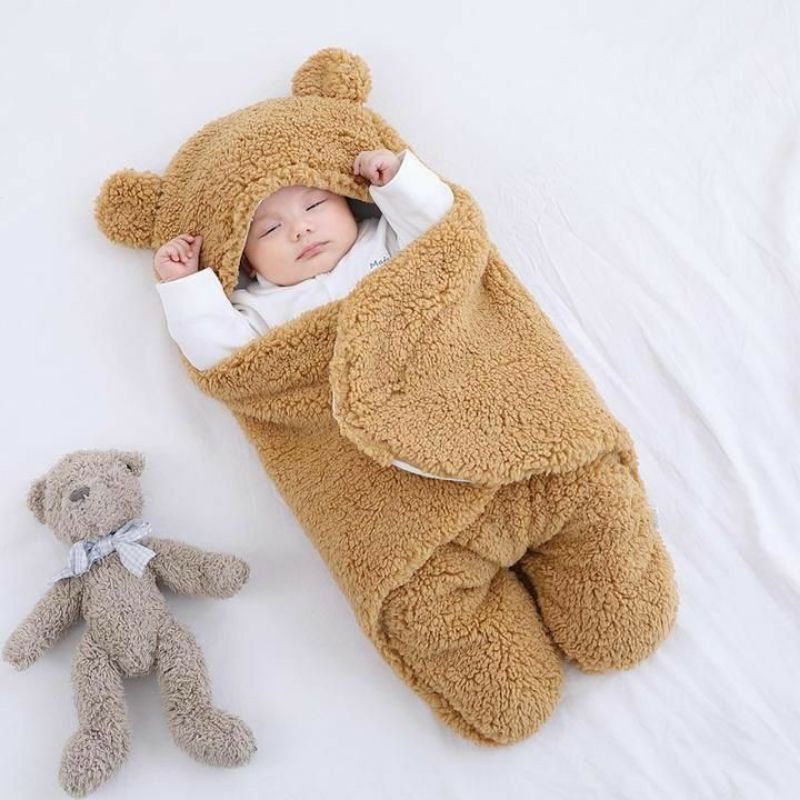 ASNIOSTORE   Selimut Bayi  Bedong Instan  Bulu Halus  Tebal  Karakter  Bahan  Bulu Domba Umur 0 - 6 buBlan