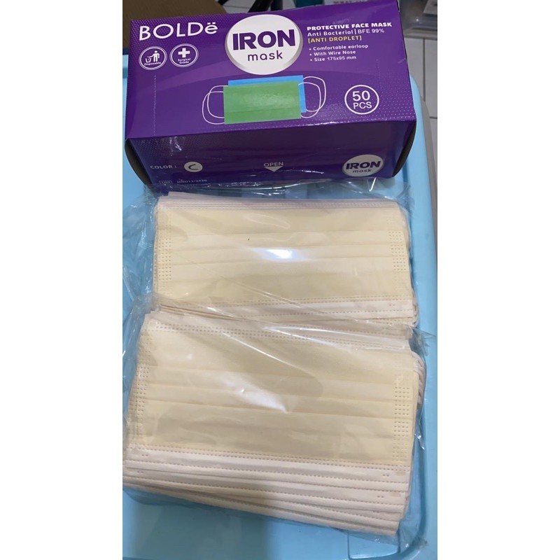 BOLDe Iron Mask Masker 3ply isi 50pcs/Box KEMENKES RI