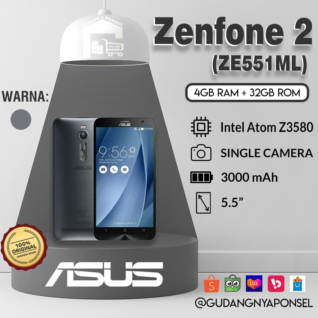 [100% RESMI] ASUS ZENFONE 2 (ZE551ML) — 4GB/32GB