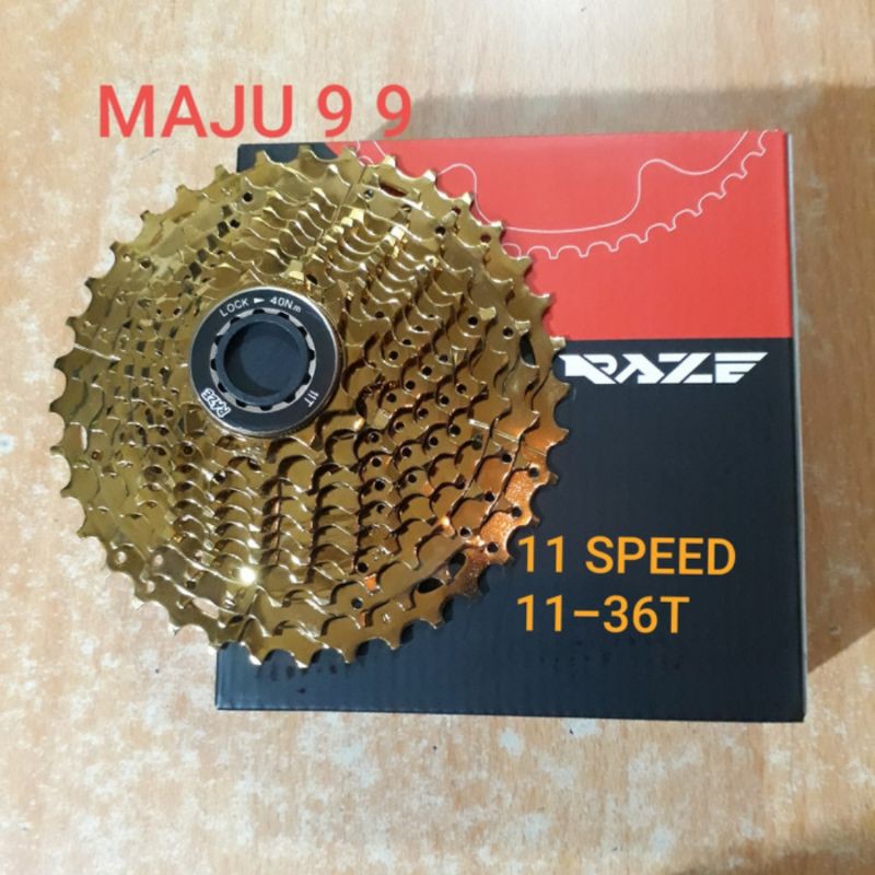 Sprocket 11 Speed Casette Slop Raze 11-36T Gold Original