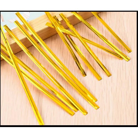 Tali Kawat / Kawat Souvenir / Twist Tie / Kawat Emas 3 Inch 20 pcs