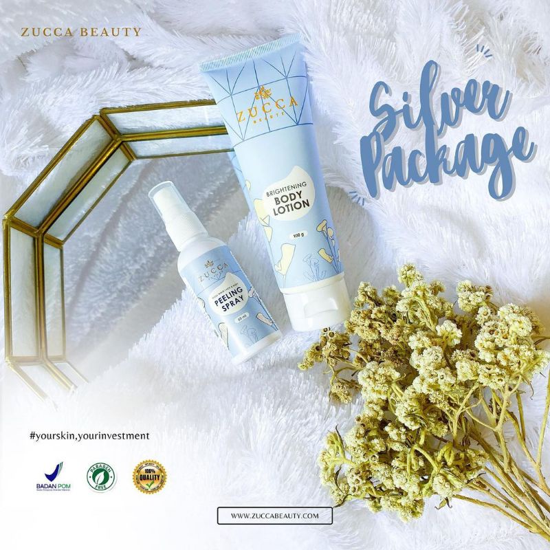 PAKET SILVER ZUCCA BEAUTY ISI BODY LOTION & PEELING. PEMUTIH AMPUH/PENCERAH BADAN