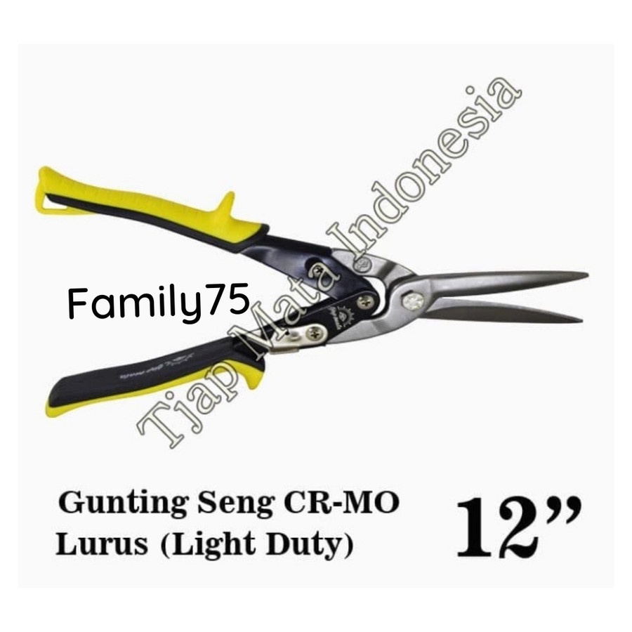 Gunting Seng 12 inch Lurus / Gunting Baja Ringan / Gunting Holo - Hollow Tjap Mata 12" Cap Mata
