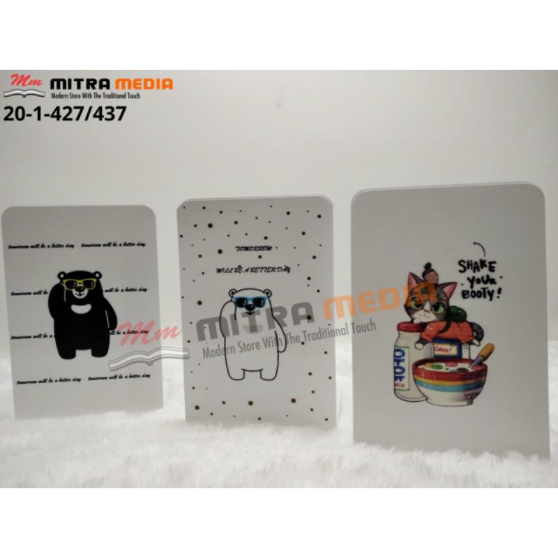 

BOOK END / SANDARAN BUKU / PEMBATAS BUKU BESI 2PCS MOTIF LUCU