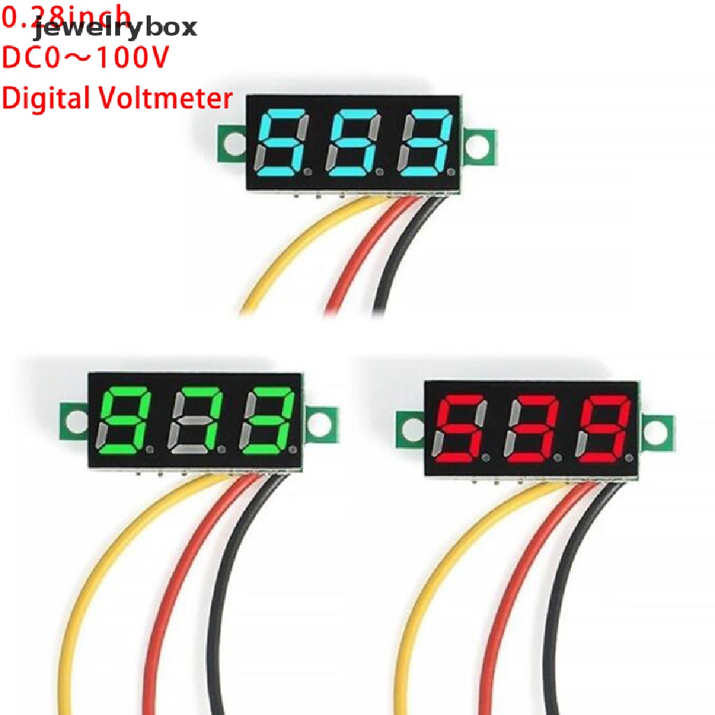 (Box) Voltmeter Digital Mini DC 0-100V Dengan Layar LED 3 Digit