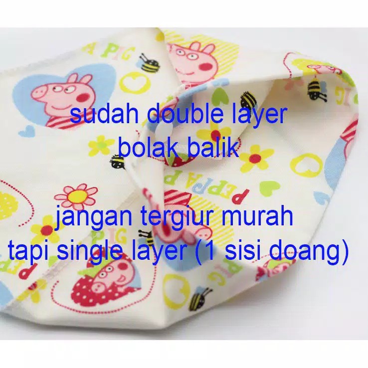 TATAKAN ILER SLABER KAIN / SLABBER / BIB / HANDUK AIR LIUR BAYI / KATUN SEGITIGA KARTUN