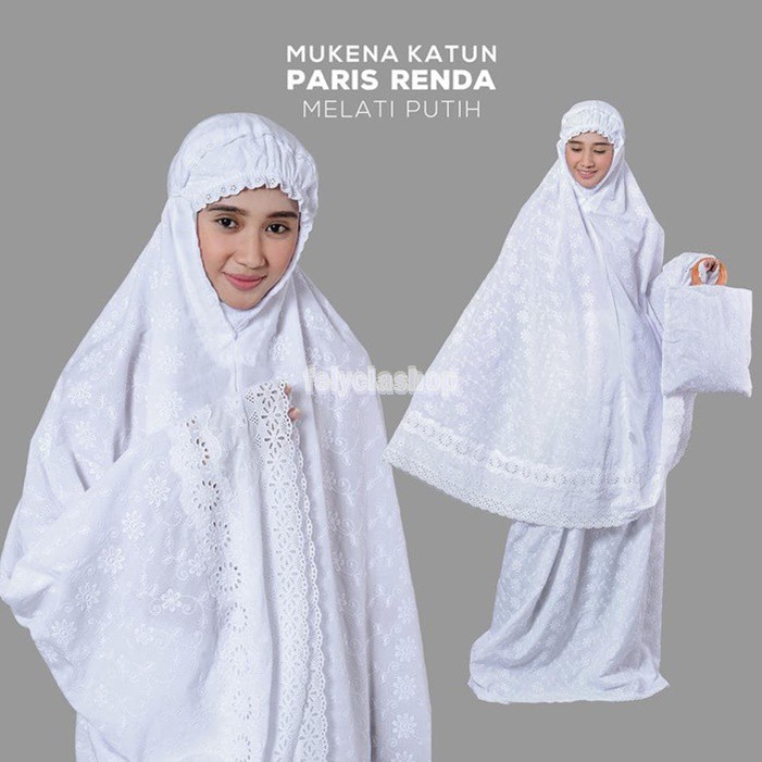 (BISA COD) ,MUKENA KATUN PARIS / MUKENA RENDA PUTIH / MUKENA RENDA BUNGGA / MUKENA KATUN RENDA